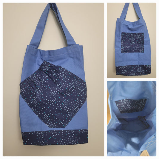 Blue with Blue & Green Stars Pickleball Tote