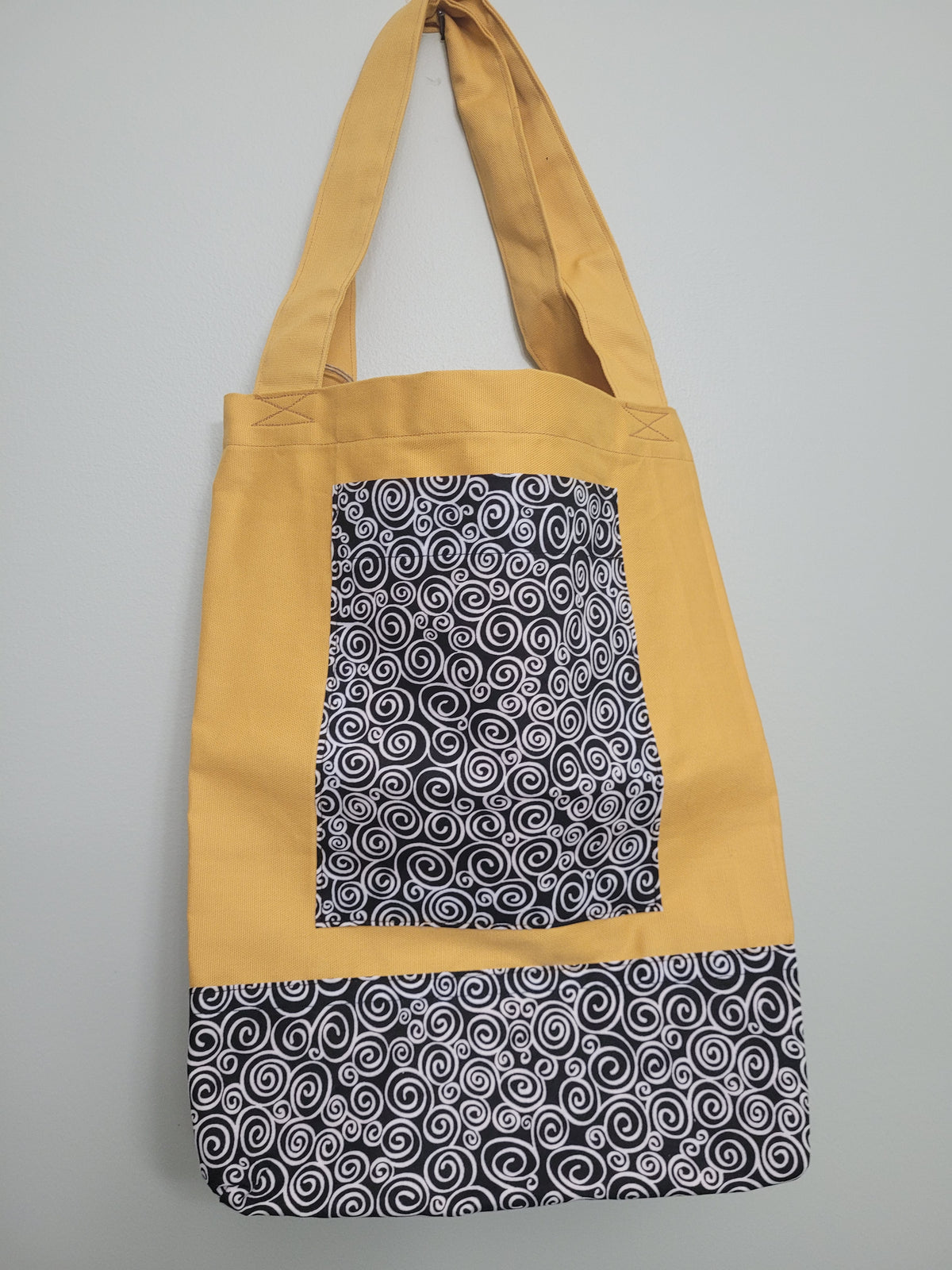Yellow with Black Swirl Shopping Tote
