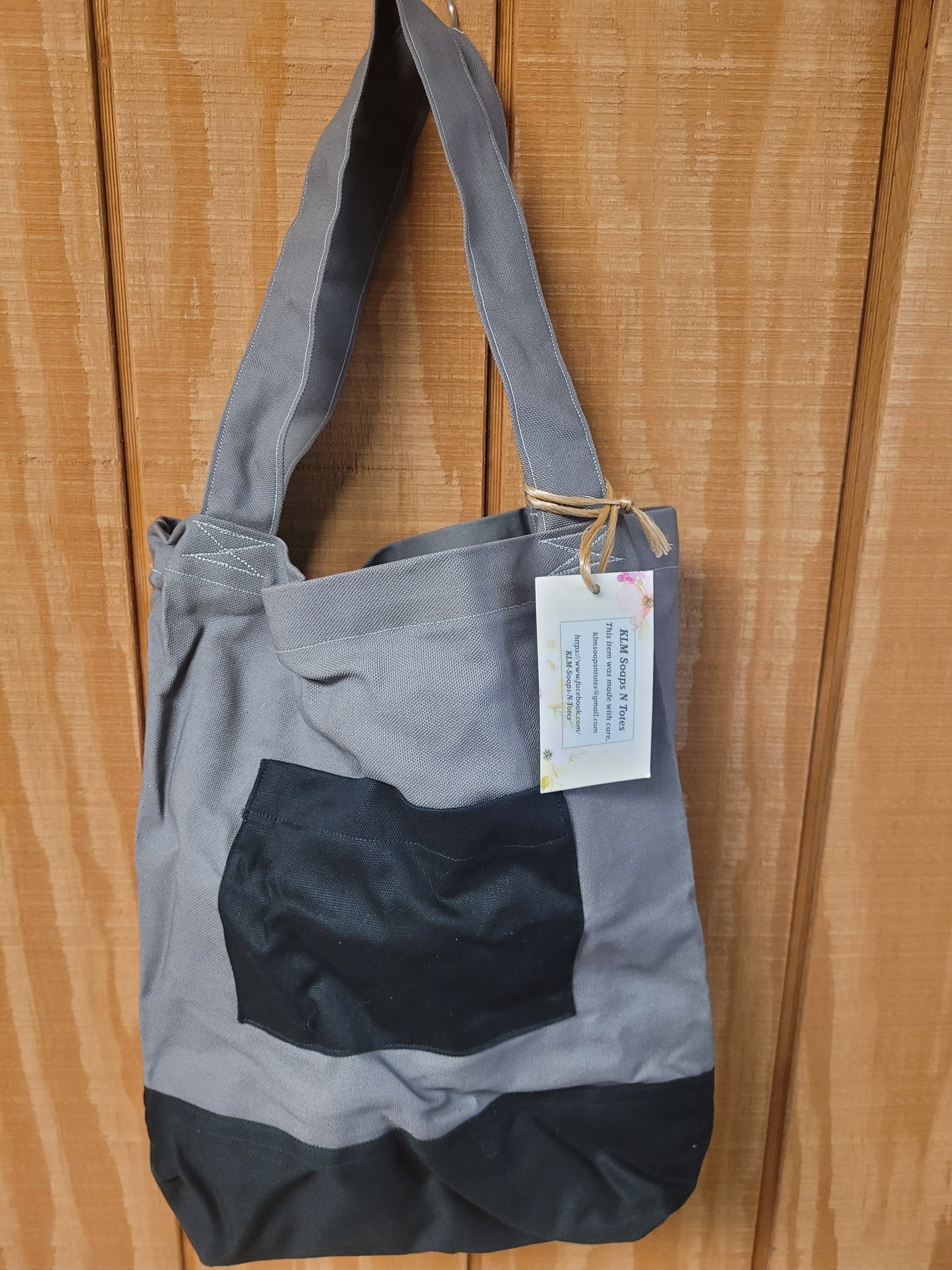 Grey and Black Shopping Tote